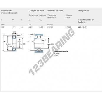 Deep Groove Ball Bearing 64 2z Skf x47x14 Mm 123bearing